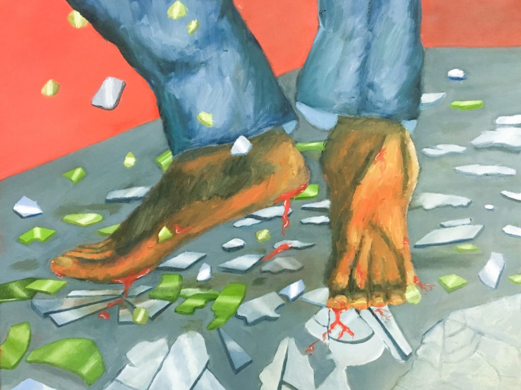 Dancing on Broken Glass oil painting Taylor Augusta
