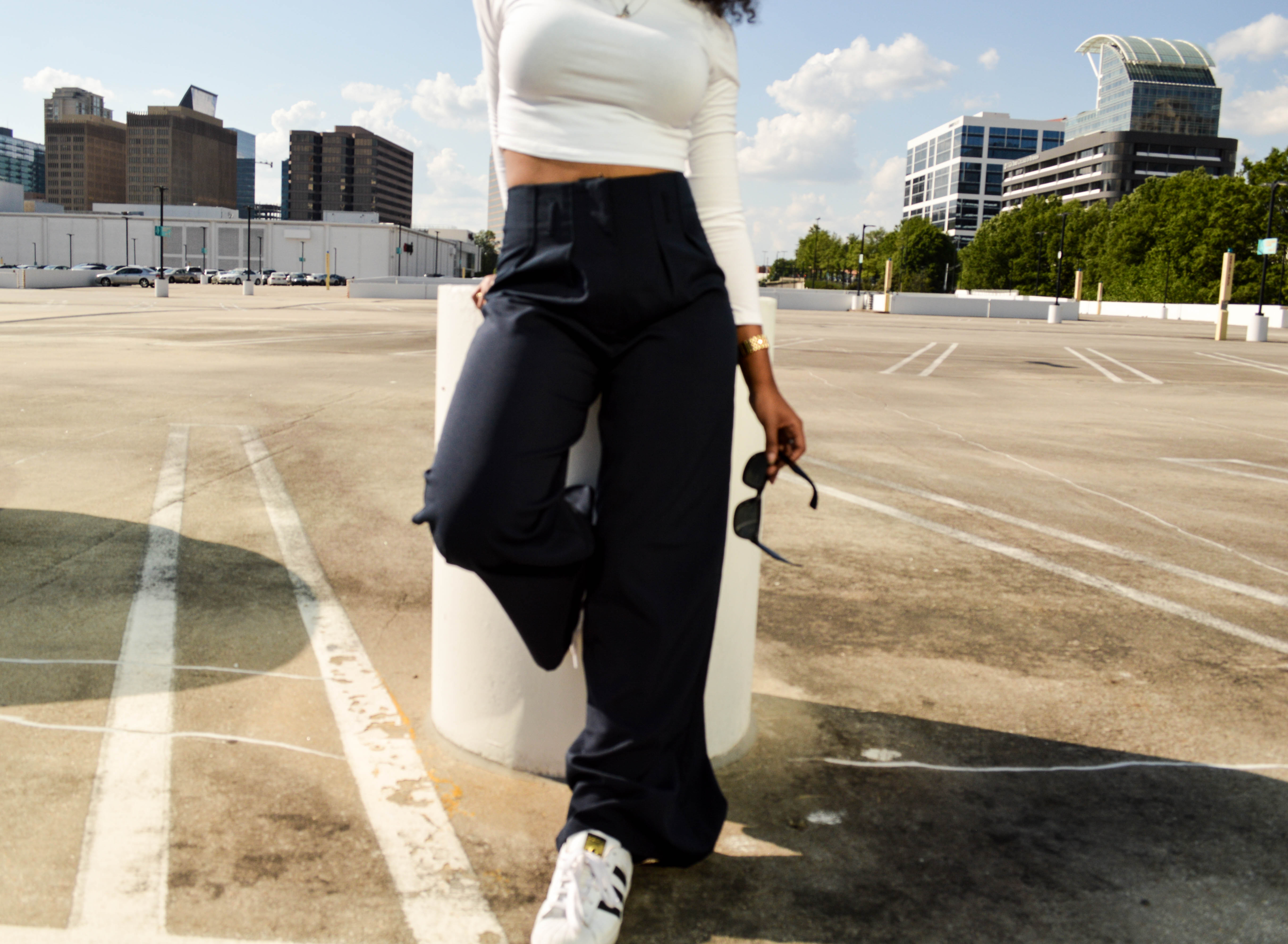 blog style fashion taylor augusta look taydreaming palazzo pants adidas