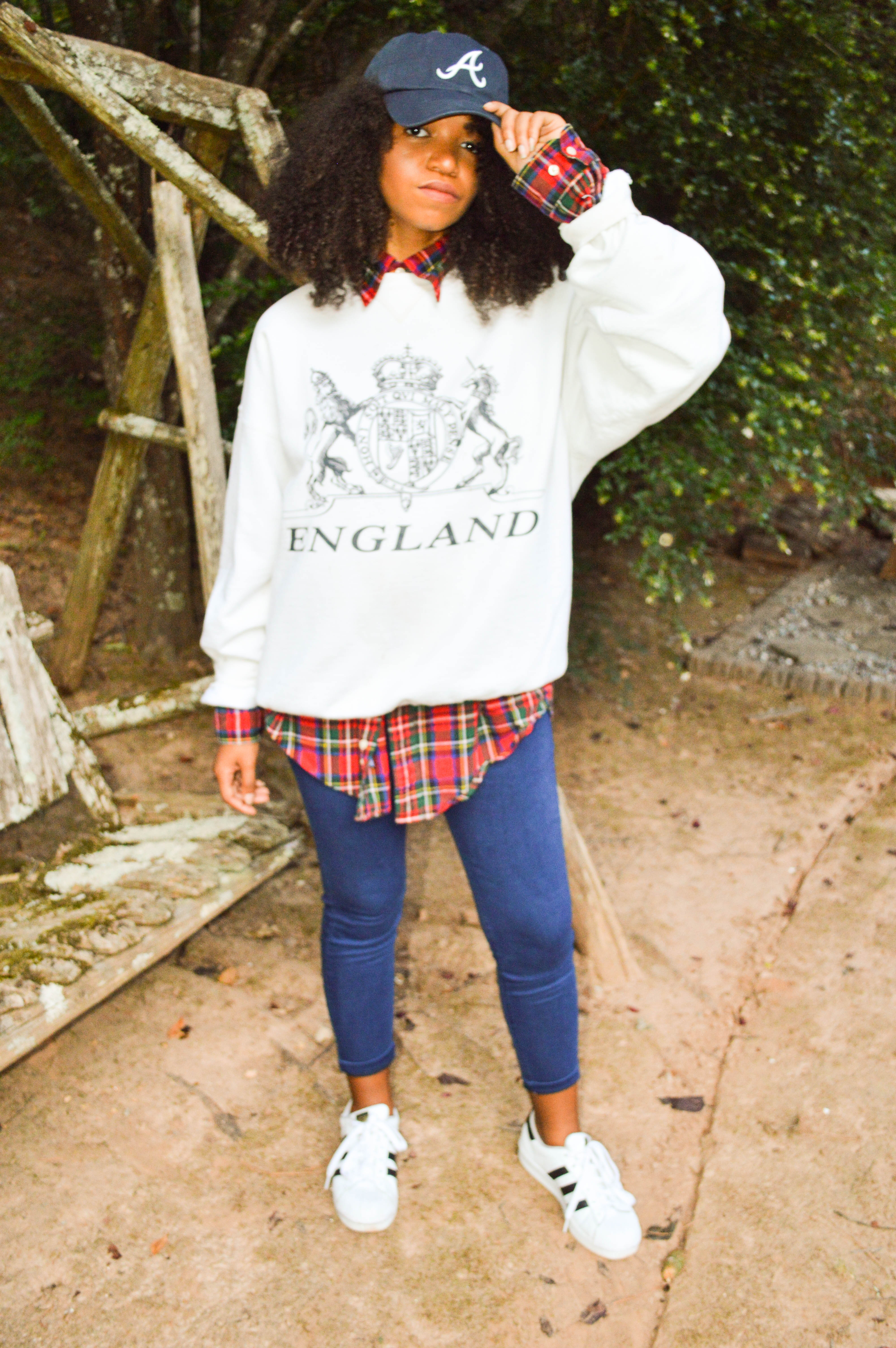 style fashion look taylor augusta fall in summer england crewnck plaid tommy hilfiger flannel